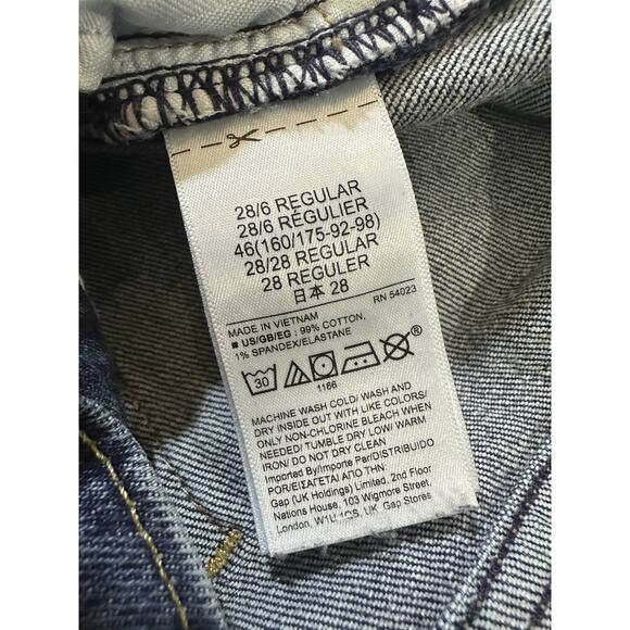 Gap Cheeky Straight High Rise Jeans Button Fly 28 6 R Dark Indigo V2 Blue Denim - Picture 7 of 11